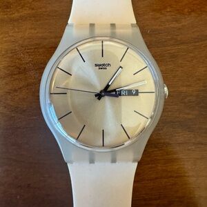 Swatch Rose Rebel Watch with Rubber Band